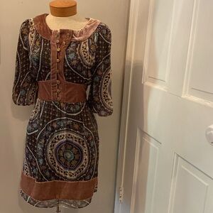 Anthropologie Bohemian Long Sleeve Dress